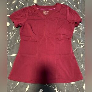 Vibrant Red Fitted Short Sleeve T-Shirt, scrubs